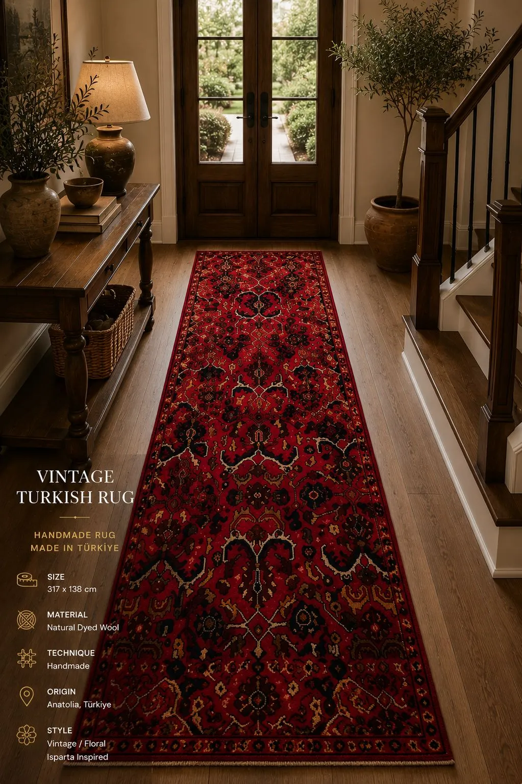 Vintage Anatolian Handmade Rug – Made in Türkiye
