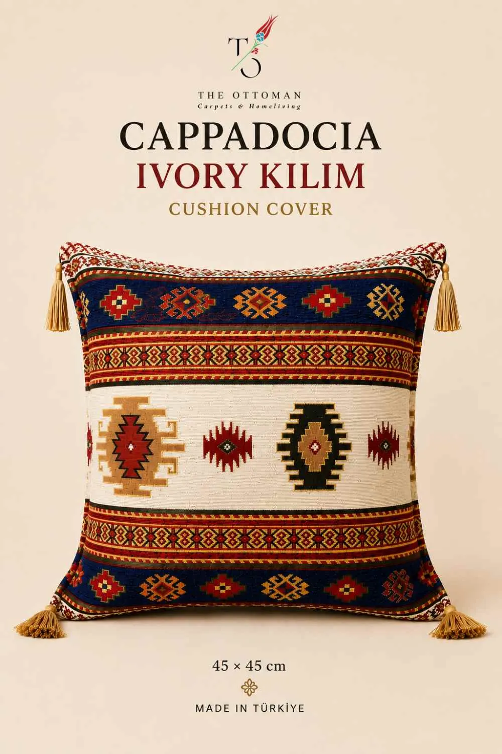 Cappadocia Ivory Kilim Cushion Cover