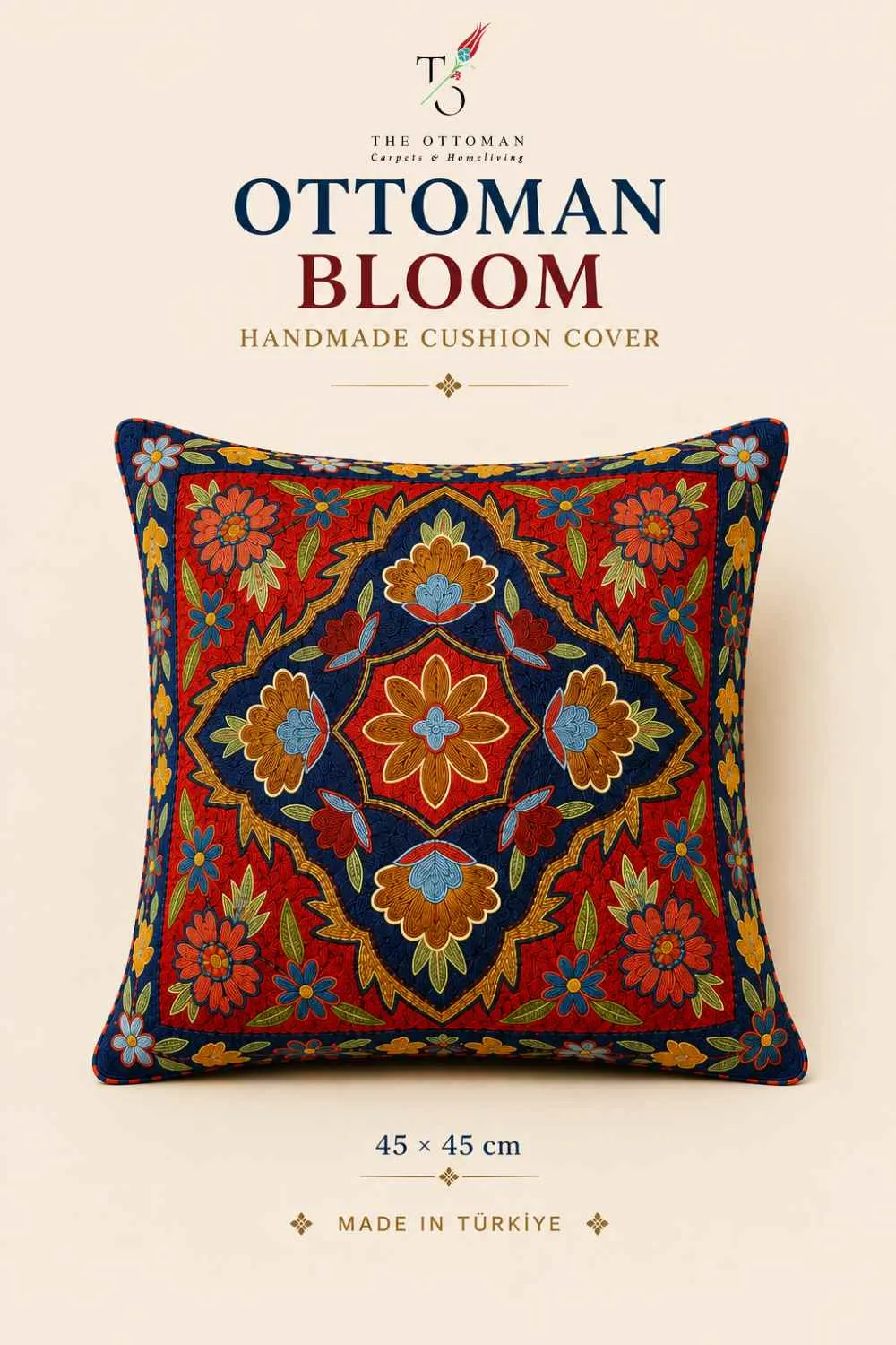 Ottoman Bloom Handmade Cushion Cover
