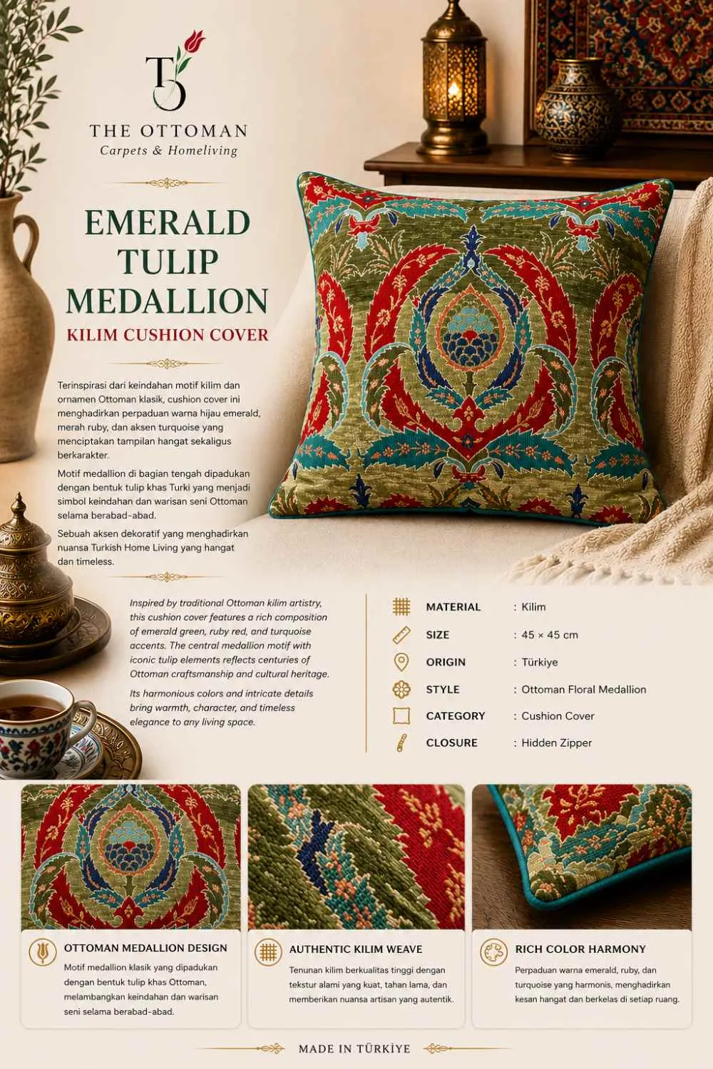 Emerald Tulip Medallion