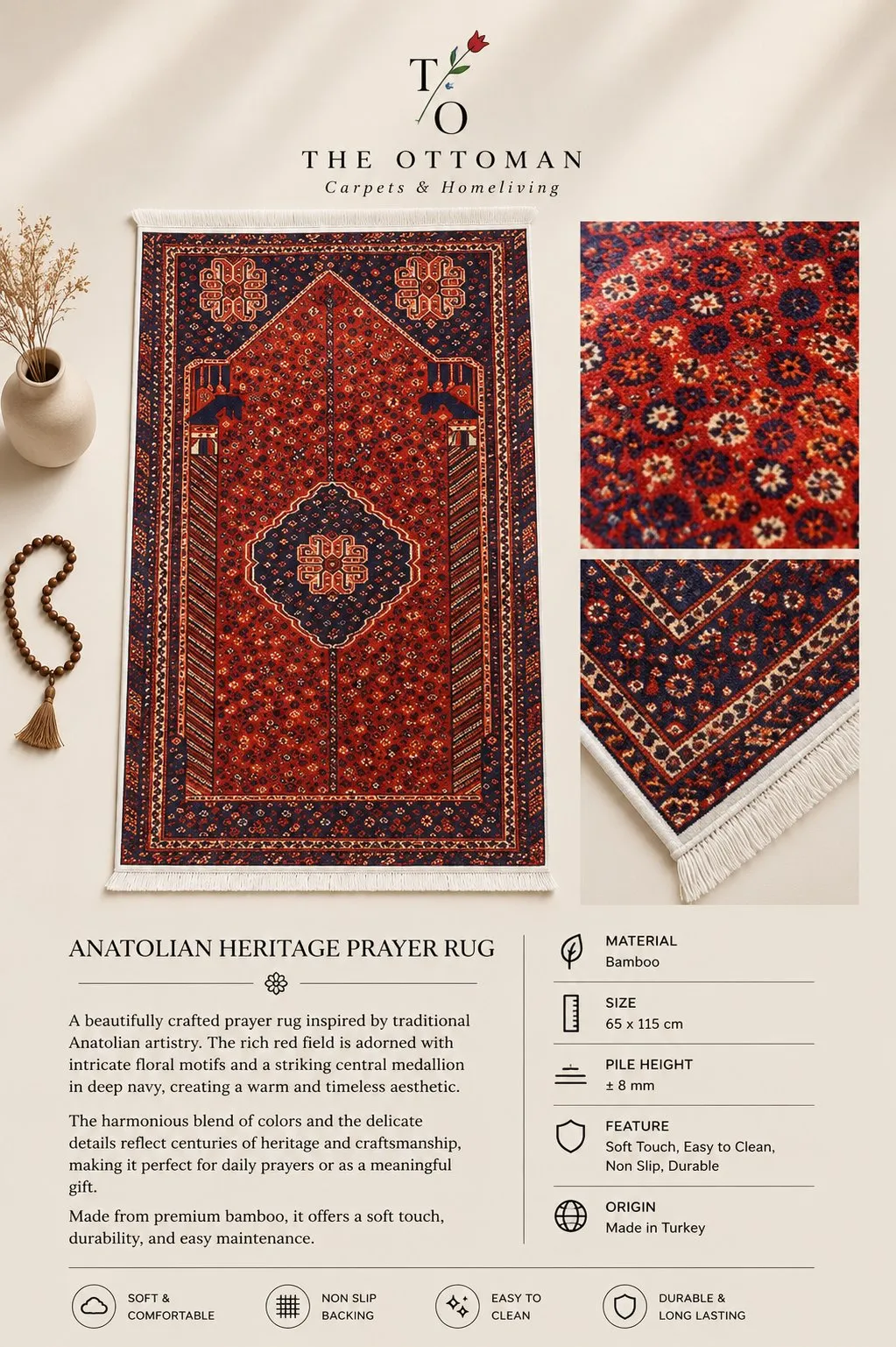 Anatolian Heritage Prayer Rug