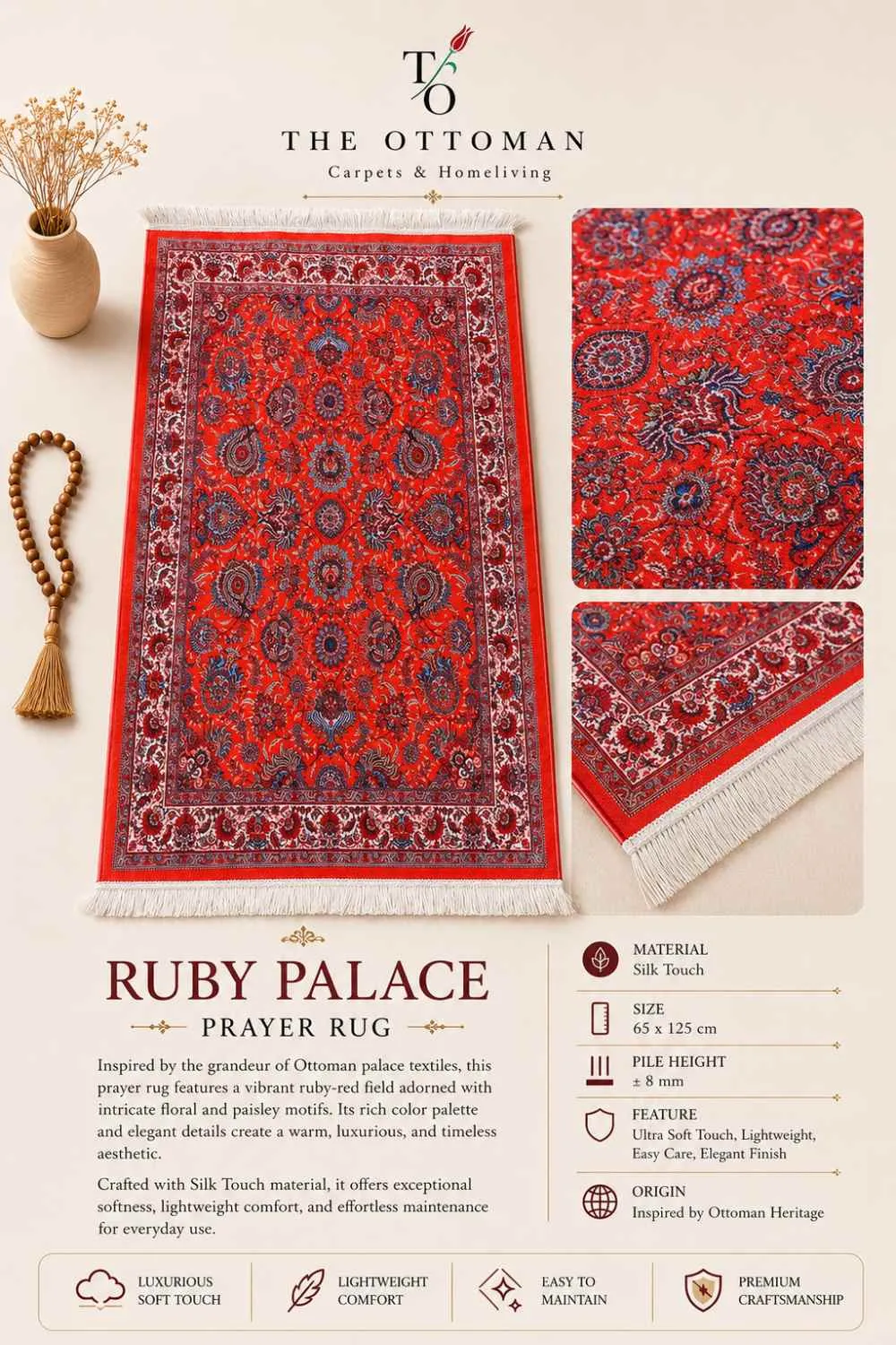 Ruby Palace Prayer Rug