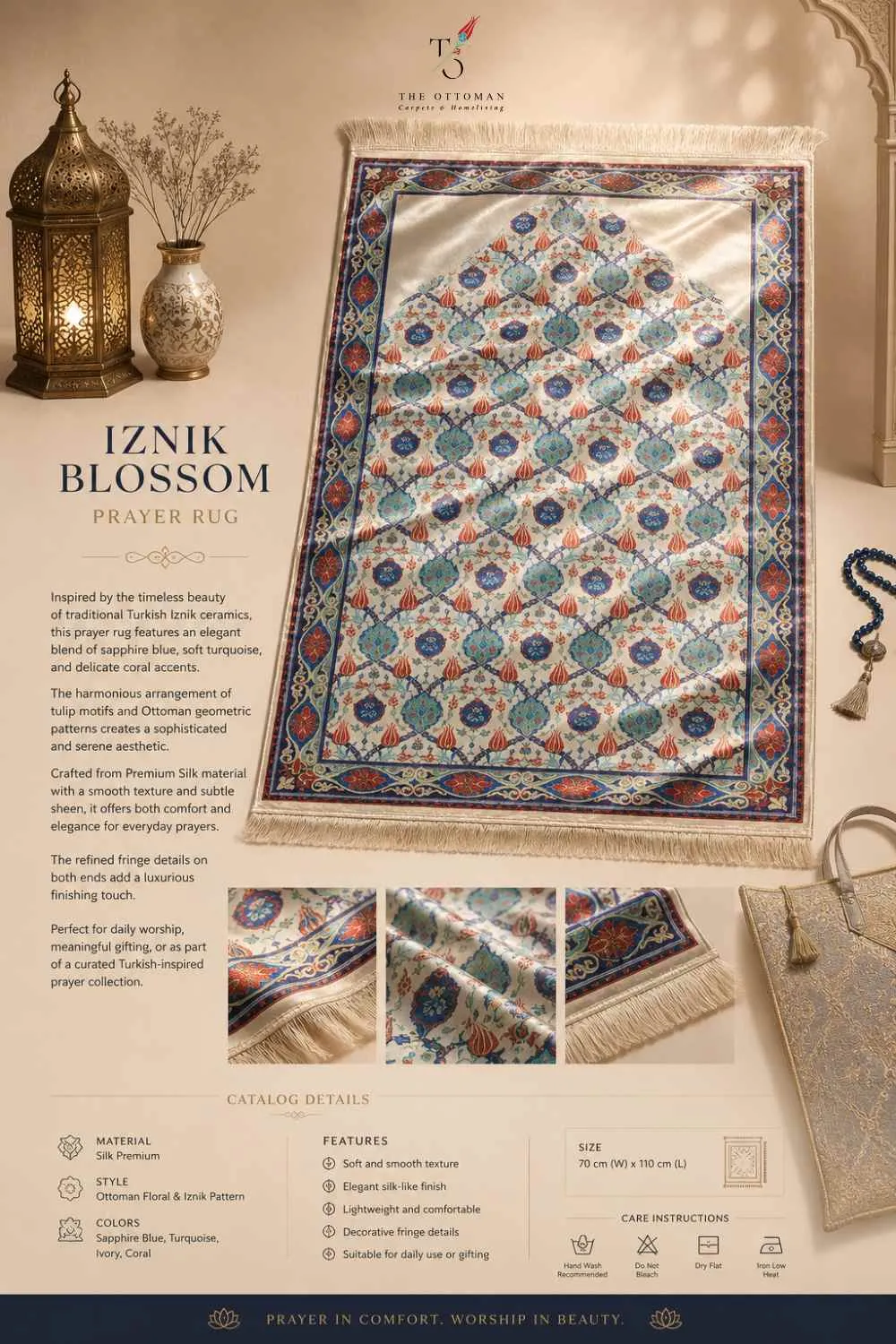 Iznik Blossom Prayer Rug