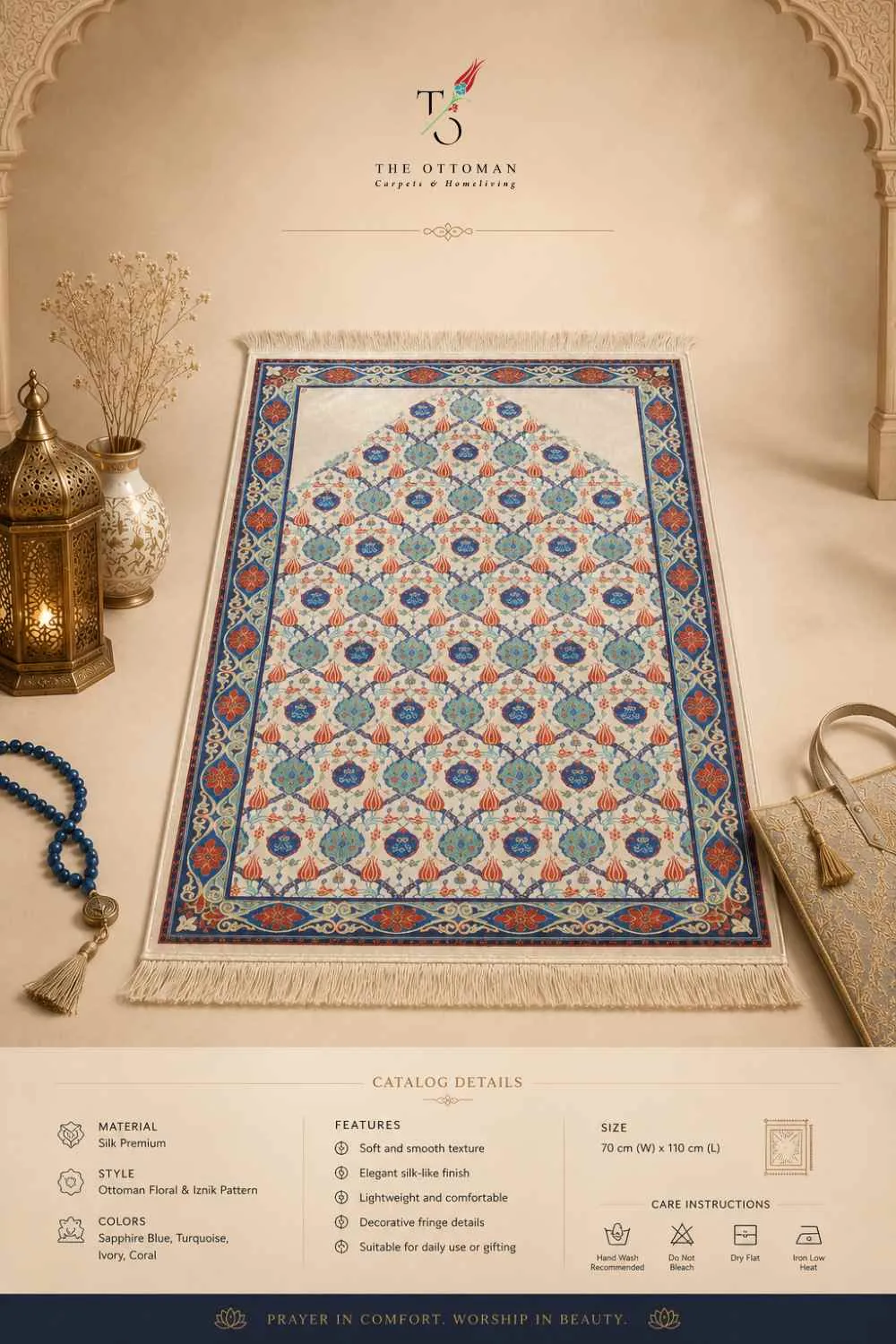 Iznik Blossom Prayer Rug