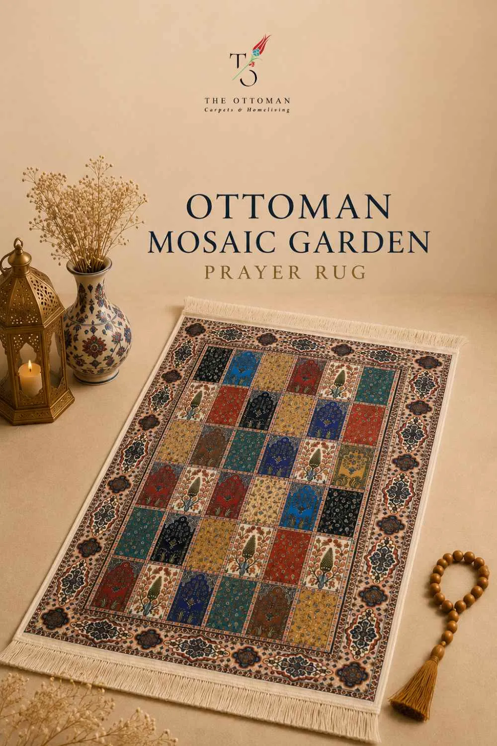 Ottoman Mosaic Garden Prayer Rug
