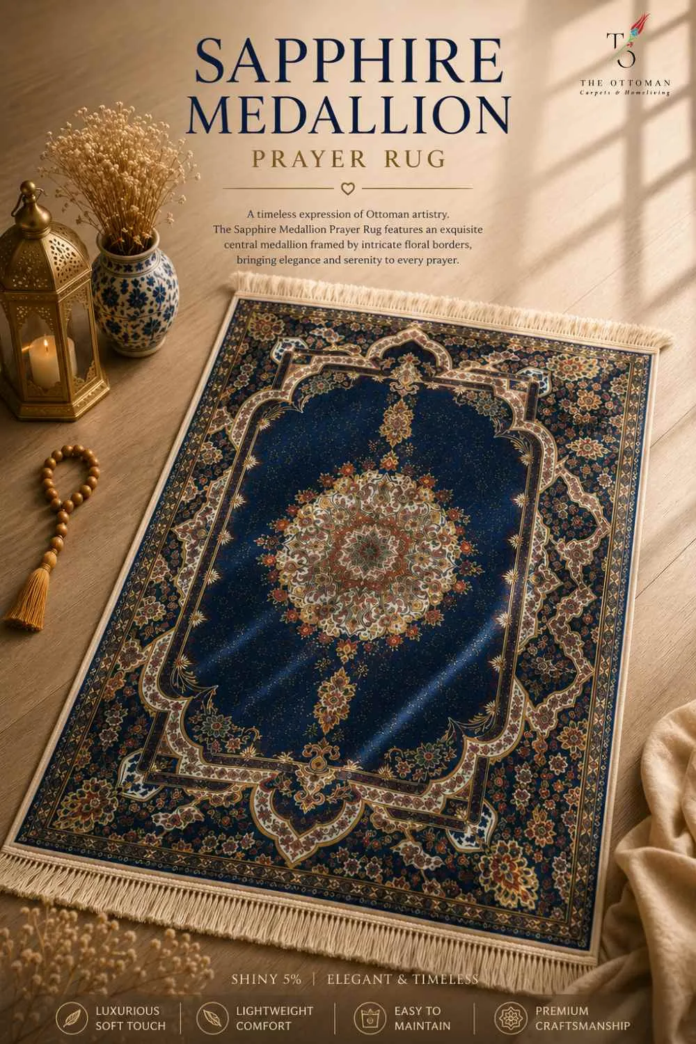 Sapphire Medallion Prayer Rug