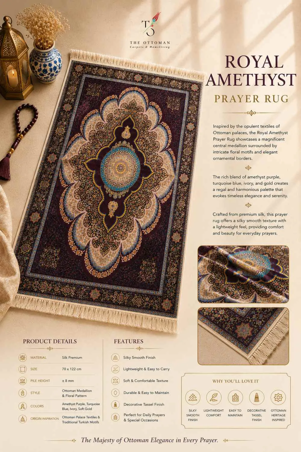Royal Amethyst Prayer Rug