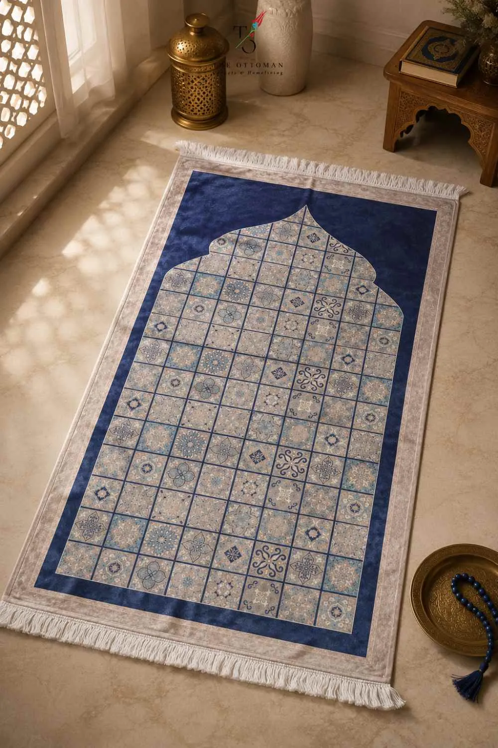 OTTOMAN SERENITY SILK ART PRAYER RUG