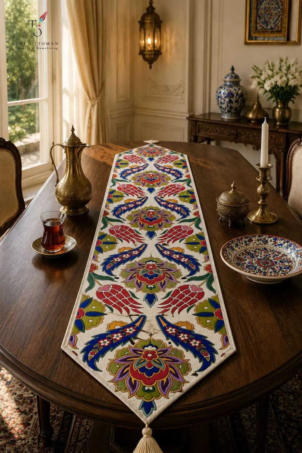 OTTOMAN POMEGRANATE BLOOM TABLE RUNNER