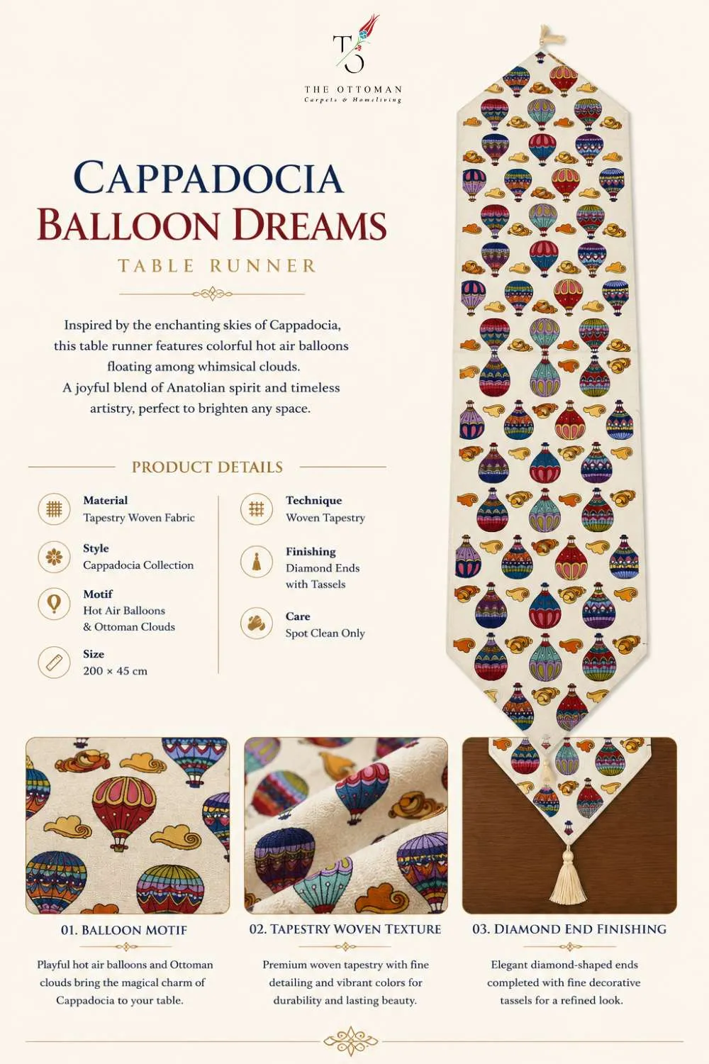 CAPPADOCIA BALLOON DREAMS TABLE RUNNER