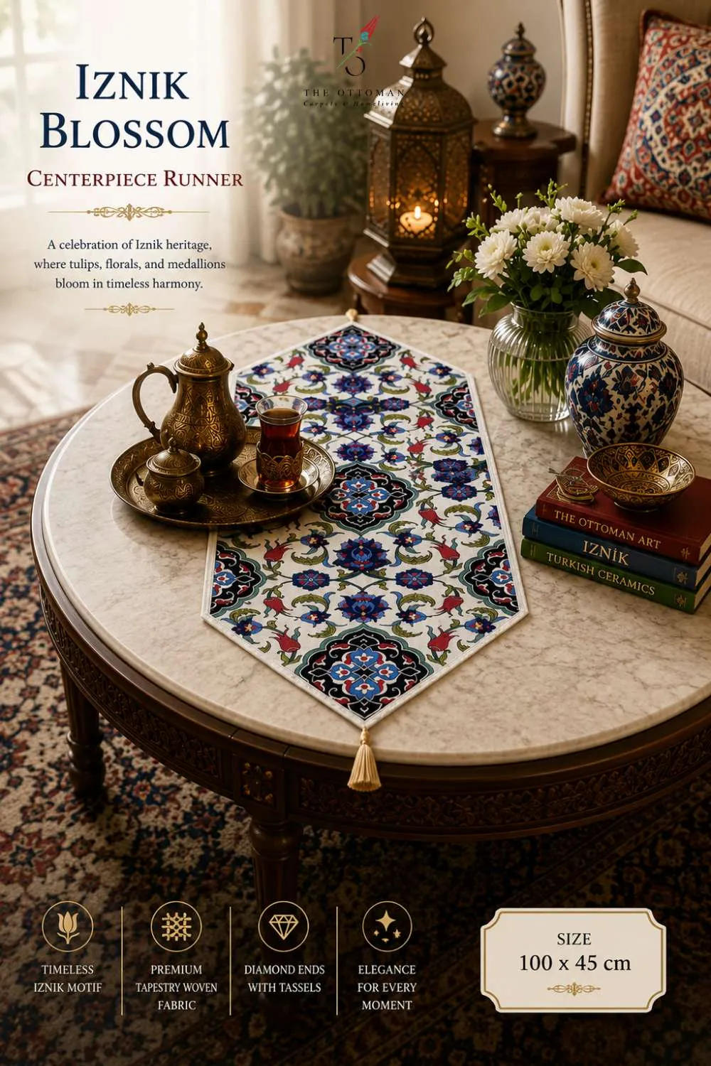 Iznik Blossom Centerpiece Runner