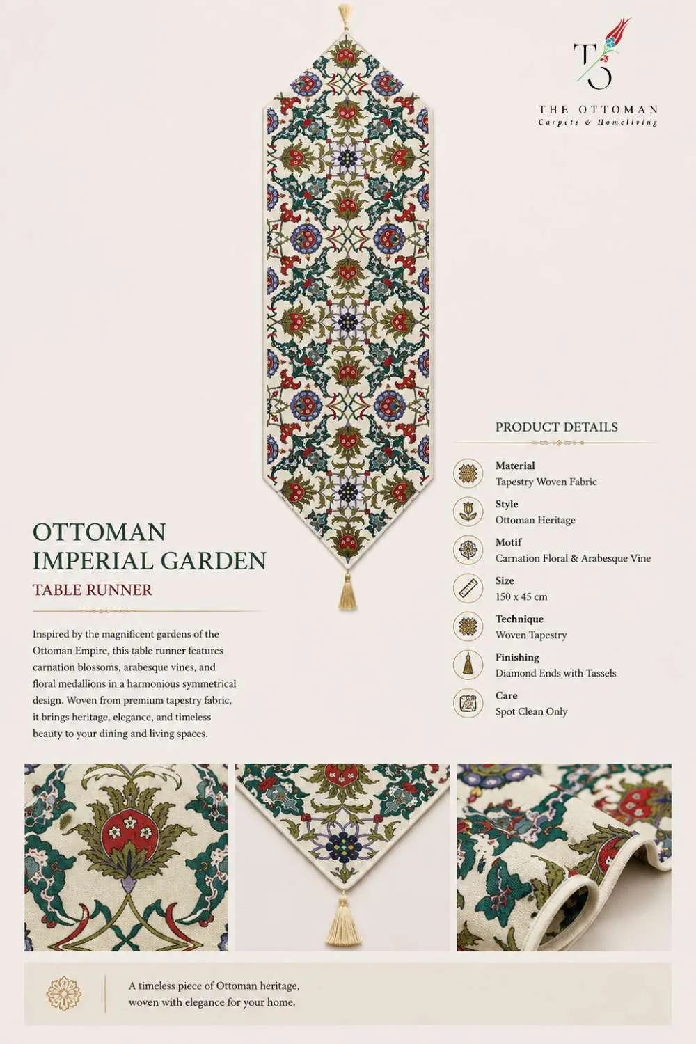 Ottoman Imperial Garden Table Runner