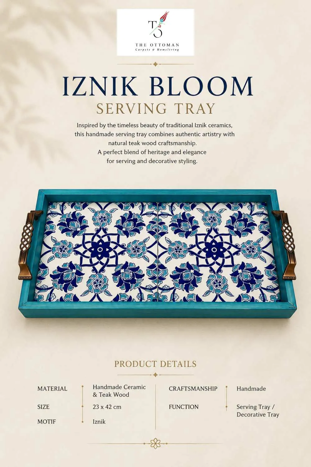 Iznik Bloom Round Serving Tray